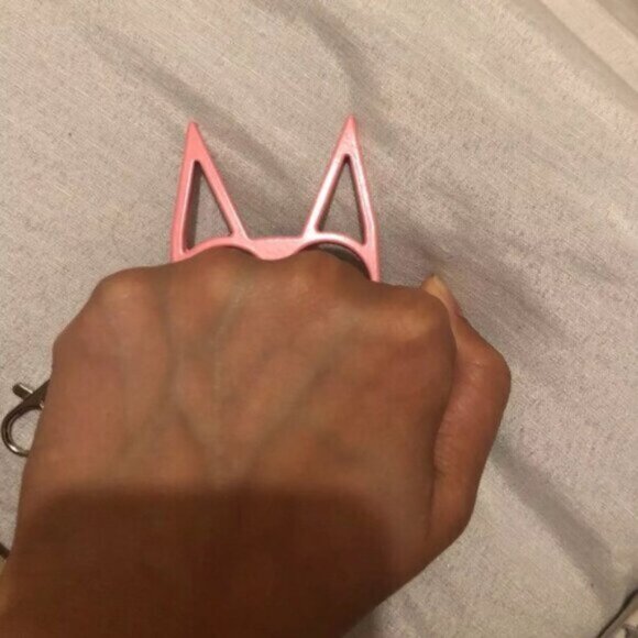 Pink Cat Self Defense Keychain Metal - Picture 5 of 6